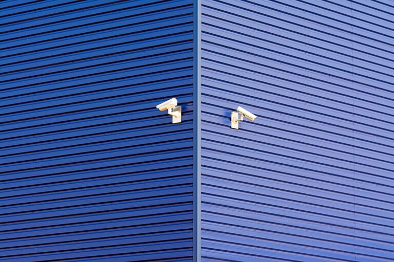 CCTV on Blue Wall