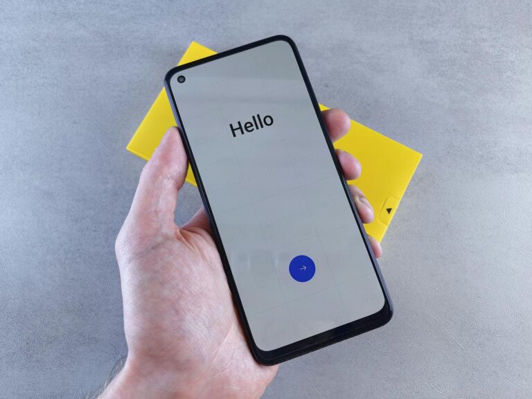 Hello Text on Smartphone Touchscreen